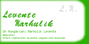 levente marhulik business card